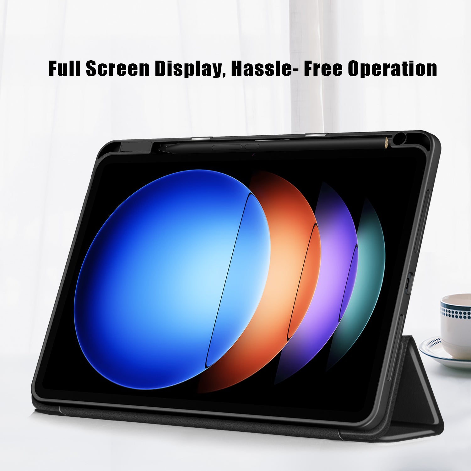 For Xiaomi Pad 6S Pro 12.4 Case Tri-fold Stand PU Leather Tablet Cover with Pen Slot For Xiaomi Pad 6S Pro 12.4 Case Tri-fold Stand PU Leather Tablet Cover with Pen Slot